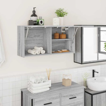 vidaXL Mobile da Bagno Grigio Sonoma 80x25x40 cm in Truciolato