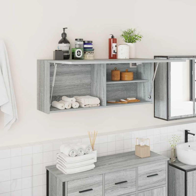 vidaXL Mobile da Bagno Grigio Sonoma 100x25x40 cm in Truciolato vidaXL Mobile da Bagno Grigio Sonoma 100x25x40 cm in Truciolato