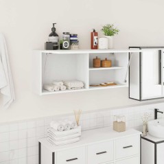 vidaXL Mobile da Bagno a Parete Bianco 100x25x40 cm in Truciolato
