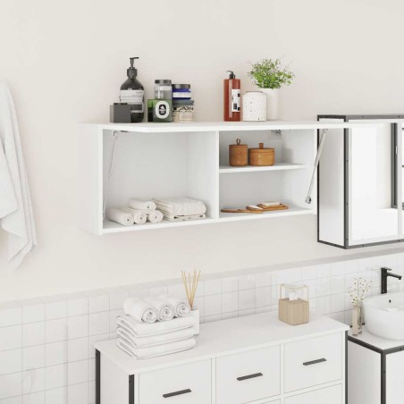 vidaXL Mobile da Bagno a Parete Bianco 100x25x40 cm in Truciolato