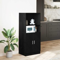 vidaXL Mobile da Cucina Nero 57x41,5x131,5 cm in Truciolato
