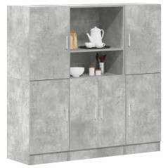 vidaXL Set di Mobili da Cucina 3 pz Grigio Cemento in Truciolato