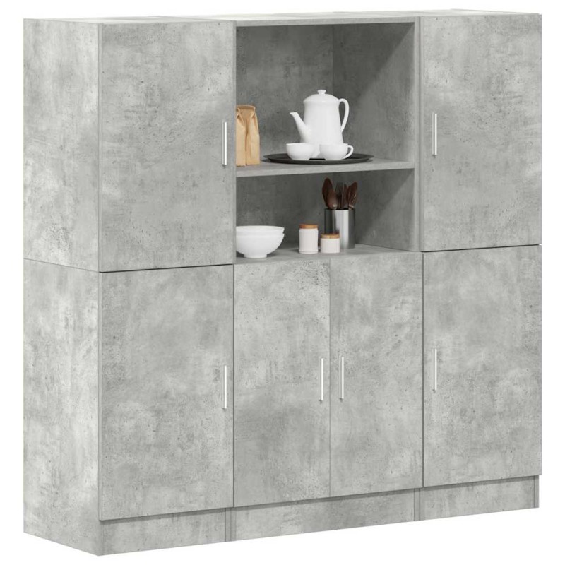 vidaXL Set di Mobili da Cucina 3 pz Grigio Cemento in Truciolato vidaXL Set di Mobili da Cucina 3 pz Grigio Cemento in Truciolato