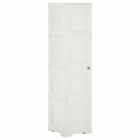 Armadietto in Plastica 40x43x164 cm Effetto Legno Bianco Angora