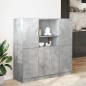 vidaXL Set di Mobili da Cucina 3 pz Grigio Cemento in Truciolato vidaXL Set di Mobili da Cucina 3 pz Grigio Cemento in Truciolato