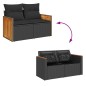 vidaXL Set Divani da Giardino 5 pz con Cuscini Nero Polyrattan Acacia vidaXL Set Divani da Giardino 5 pz con Cuscini Nero Polyrattan Acacia
