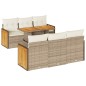vidaXL Set Divani da Giardino 7 pz con Cuscini Beige Polyrattan Acacia