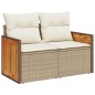 vidaXL Set Divani da Giardino 7 pz con Cuscini Beige Polyrattan Acacia