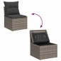 vidaXL Set Divano da Giardino 9pz con Cuscini Grigio Polyrattan Acacia
