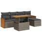 vidaXL Set Divano da Giardino 6pz con Cuscini Grigio Polyrattan Acacia vidaXL Set Divano da Giardino 6pz con Cuscini Grigio Polyrattan Acacia