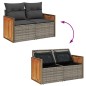 vidaXL Set Divano da Giardino 6pz con Cuscini Grigio Polyrattan Acacia vidaXL Set Divano da Giardino 6pz con Cuscini Grigio Polyrattan Acacia