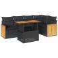 vidaXL Set Divano da Giardino 6 pz con Cuscini Nero Polyrattan Acacia vidaXL Set Divano da Giardino 6 pz con Cuscini Nero Polyrattan Acacia