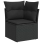 vidaXL Set Divani da Giardino con Cuscini 7pz Nero Polyrattan Acacia vidaXL Set Divani da Giardino con Cuscini 7pz Nero Polyrattan Acacia