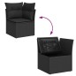 vidaXL Set Divani da Giardino con Cuscini 7pz Nero Polyrattan Acacia vidaXL Set Divani da Giardino con Cuscini 7pz Nero Polyrattan Acacia