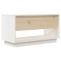 Mobile Porta TV Bianco 74x34x40 cm in Legno Massello di Pino Mobile Porta TV Bianco 74x34x40 cm in Legno Massello di Pino
