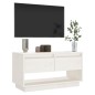 Mobile Porta TV Bianco 74x34x40 cm in Legno Massello di Pino Mobile Porta TV Bianco 74x34x40 cm in Legno Massello di Pino
