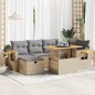 vidaXL Set Divano da Giardino 8 pz con Cuscini Beige in Polyrattan vidaXL Set Divano da Giardino 8 pz con Cuscini Beige in Polyrattan