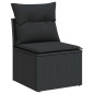 vidaXL Set Divani da Giardino con Cuscini 8 pz Nero in Polyrattan vidaXL Set Divani da Giardino con Cuscini 8 pz Nero in Polyrattan