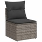 vidaXL Set Divani Giardino 11 pz con Cuscini Polyrattan Acacia Grigio