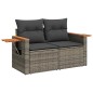 vidaXL Set Divano da Giardino 8pz con Cuscini Grigio Polyrattan Acacia