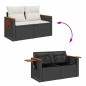 vidaXL Set Divani da Giardino con Cuscini 8 pz Nero Polyrattan Acacia vidaXL Set Divani da Giardino con Cuscini 8 pz Nero Polyrattan Acacia