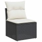 vidaXL Set Divani da Giardino con Cuscini 7pz Nero Polyrattan Acacia vidaXL Set Divani da Giardino con Cuscini 7pz Nero Polyrattan Acacia