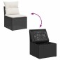 vidaXL Set Divani da Giardino con Cuscini 7pz Nero Polyrattan Acacia vidaXL Set Divani da Giardino con Cuscini 7pz Nero Polyrattan Acacia