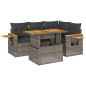 vidaXL Set Divano Giardino 5 pz con Cuscini Grigio Polyrattan Acacia vidaXL Set Divano Giardino 5 pz con Cuscini Grigio Polyrattan Acacia