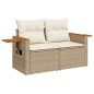 vidaXL Set Divani da Giardino 7 pz con Cuscini Beige Polyrattan Acacia vidaXL Set Divani da Giardino 7 pz con Cuscini Beige Polyrattan Acacia