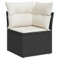 vidaXL Set Divani da Giardino 11 pz con Cuscini Polyrattan Acacia Nero