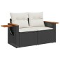 vidaXL Set Divani da Giardino 11 pz con Cuscini Polyrattan Acacia Nero