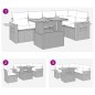 vidaXL Set Divano da Giardino 6 pz con Cuscini Nero Polyrattan Acacia