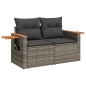 vidaXL Set Divano da Giardino 6pz con Cuscini Grigio Polyrattan Acacia