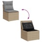 vidaXL Set Divano da Giardino 5 pz con Cuscini Beige in Polyrattan