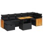 vidaXL Set Divani da Giardino 5 pz con Cuscini in Polyrattan Nero