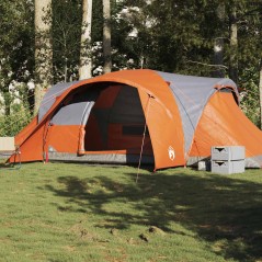 vidaXL Tenda da Campeggio a Cupola 6 Persone Grigio e Arancione