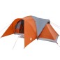 vidaXL Tenda da Campeggio a Cupola 6 Persone Grigio e Arancione vidaXL Tenda da Campeggio a Cupola 6 Persone Grigio e Arancione