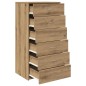 vidaXL Credenza 6 Cassetti Rovere Artigianale 50x34x96cm Truciolato vidaXL Credenza 6 Cassetti Rovere Artigianale 50x34x96cm Truciolato