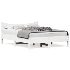 vidaXL Letto senza Materasso Bianco 140x200 cm Legno Massello di Pino