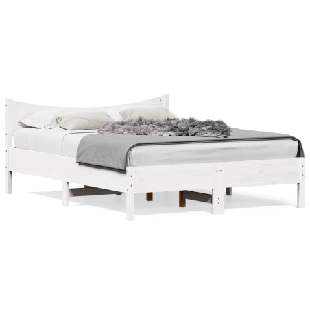 vidaXL Letto senza Materasso Bianco 140x200 cm Legno Massello di Pino