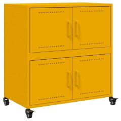 vidaXL Credenza Giallo Senape 68x39x72 cm in Acciaio