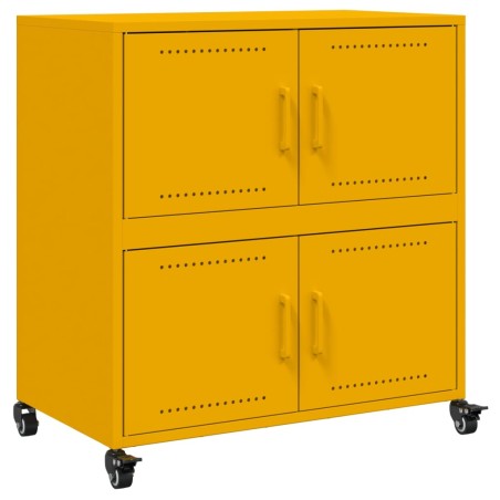 vidaXL Credenza Giallo Senape 68x39x72 cm in Acciaio