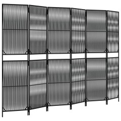 vidaXL Divisorio per Ambienti a 6 Pannelli Nero in Polyrattan