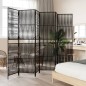 vidaXL Divisorio per Ambienti a 6 Pannelli Nero in Polyrattan