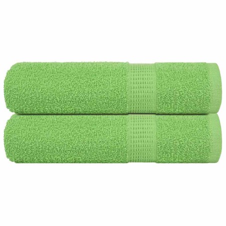 vidaXL Asciugamani da Bagno 2 pz Verde Mela 100x150 cm 360 g/m² Cotone