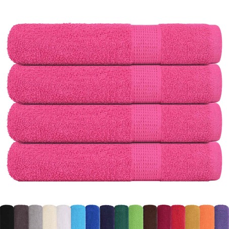 vidaXL Asciugamani per Sauna 4 pz Rosa 80x200 cm 360 g/m² 100% Cotone