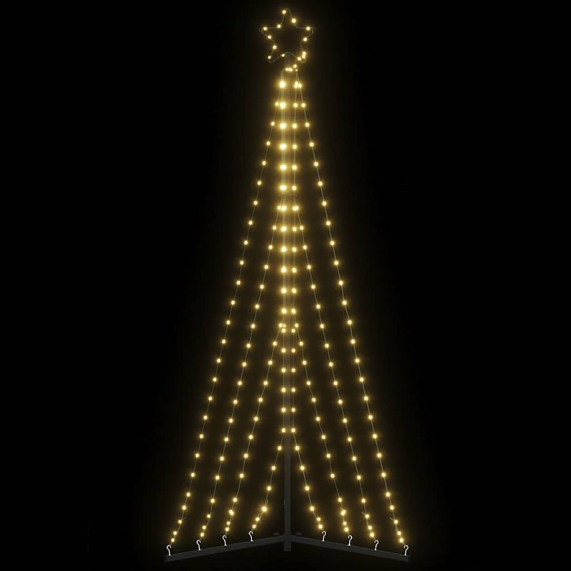 vidaXL Albero di Natale a LED 339 LED Bianco Caldo 182 cm