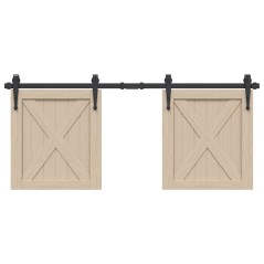 vidaXL Kit Anta Scorrevole per Armadio 122 cm in Acciaio al Carbonio