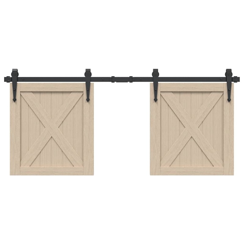 vidaXL Kit Anta Scorrevole per Armadio 122 cm in Acciaio al Carbonio