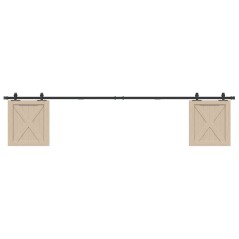 vidaXL Kit Anta Scorrevole Armadio in Acciaio al Carbonio 244 cm